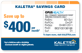 KALETRA copay card; savings 1